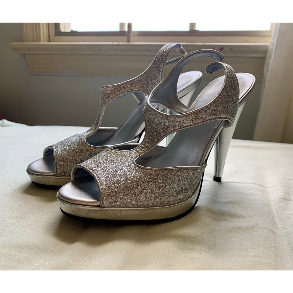 🌻 Fioni Night Silver Glitter Heels